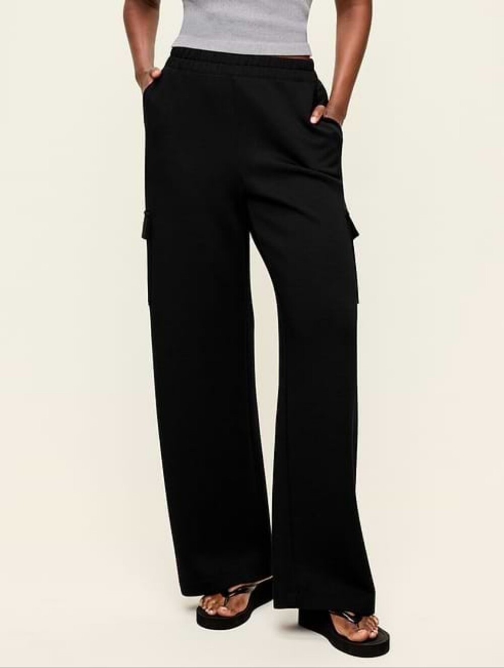 Rachel Zoe Black Wide-Leg Cargo Pants